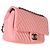 Gabrielle Borsa Chanel Mini Rectangular Flap Bag in pelle d'agnello matelassé rosa con CC Crossing - vista 4