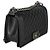 Borsa Chanel Medium Boy Bag in pelle caviar matelassé nera - vista 4