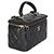 Chanel Vanity Case Piccolo in Pelle di Agnello Matelassé Nero con Manico Superiore e Catena - vista 4