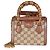 Borsa Mini Diana Tote Gucci Camel New Canvas Charisma in vitello e cristalli GG