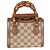 Borsa Mini Diana Tote Gucci Camel New Canvas Charisma in vitello e cristalli GG - vista 2