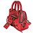 Borsa Mini City Balenciaga in pelle di vitello rossa effetto coccodrillo con graffiti e hardware classico - vista 3