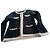 Autre Marque Flam Mode Marineblaue Strickjacke mit Glitzerfaden
