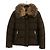 Michael Kors Casaco Puffer Curto Cáqui com Gola de Pele