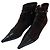 Bottines Chanel en daim marron et cuir verni