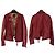 Oakwood rote Lederjacke im Biker-Stil