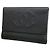 Portafoglio tri-fold Chanel in pelle di vitello granulata nera