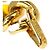 Cinturón de cadena Chanel CC Medallion de metal y cuero - vista 7
