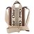Borsa a mano 2Way Chloé Woody North South in tela e pelle Beige x Brown