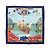 Hermès Carré 90 "Christoffer Columbus decouvre l'Amerique" Foulard di seta Blu