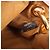 Borsa a pochette Fendi Triplet in pelle x borchie marrone 8BS001 - vista 10