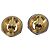 CHANEL Earring Metal Gold Tone White CC - vista 2