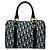 Borsa Mini Boston Christian Dior con motivo Trotter blu navy - vista 3
