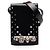 Alexander McQueen Borsa a tracolla Four Ring in pelle nera borchiata con teschio