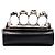 Alexander McQueen Borsa a tracolla Four Ring in pelle nera borchiata con teschio - vista 3
