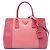 Prada Galleria Double Zip Bicolor Saffiano Lux Handtasche Rosa Medium
