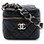 Chanel Black CC Quilted Lambskin Cube Wristlet Vanity Case