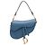 Dior Saddle Bag aus blauem genarbtem Kalbsleder