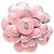 Anillo Chanel CC de latón y esmalte rosa con Camelia