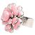 Anillo Chanel CC de latón y esmalte rosa con Camelia - vista 2