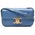 Céline Celine Claude Schultertasche aus glänzendem blauem Kalbsleder mit Triomphe