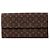 Louis Vuitton Brown Monogram Mini Lin Sarah Wallet Geldbörse