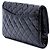 Clutch a patta trapuntata in vernice nera Chanel CC con catena - vista 2