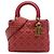 Dior Red Medium Lambskin Cannage Studded Supple Lady Dior