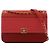 Chanel Red CC Tricolor Quilted Lambskin Single Flap