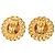Orecchini a clip Chanel Gold CC placcati oro Matelasse con catena - vista 2