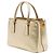 Prada Gold Mini Metallic Saffiano Lux Galleria Double Zip Satchel - vista 2
