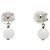 Chanel White CC Ohrringe aus emailliertem Messing mit Kunstperlen - Ansicht 2