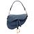 Dior Blue Oblique Embroidered Denim Saddle Bag