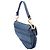 Dior Blue Oblique Embroidered Denim Saddle Bag - view 2