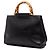 Bamboo Gucci Nymphaea Satchel aus schwarzem Leder Medium mit Bambus - Ansicht 2