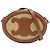 Céline Celine Beige Straw Effect Canvas Cuir Triomphe Oval Crossbody