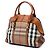 Borsa Satchel Milverton Burberry Brown Medium in tela House Check e pelle - vista 2
