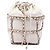 Borsa secchiello Chanel Mini in lambskin bianca con coulisse e catena CC