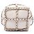 Borsa secchiello Chanel Mini in lambskin bianca con coulisse e catena CC - vista 3