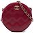 Clutch redonda Chanel Red CC de piel de cordero acolchada con cadena