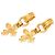 Orecchini a clip Chanel Gold CC placcati oro con croce pendente