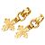 Orecchini a clip Chanel Gold CC placcati oro con croce pendente - vista 2