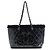 Chanel Bolsa Funny Tote Pequena em Tweed Acolchoado e PVC Preto