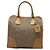 Prada Canapa Logo-Satchel aus Canvas mit braunem Saffiano-Besatz