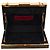 Clutch Minaudière Valentino con catena in smalto a righe nere e placcato oro - vista 4