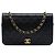 Chanel Black CC Quilted Lambskin Full Single Flap