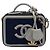 Chanel Blue Small Tricolor Jersey CC Filigree Vanity Case