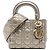 Dior Gold Mini Metallic Calfskin Cannage Supple Lady Dior