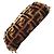 Fendi Brown Medium Zucca Shearling Baguette Satchel Tasche - Ansicht 9
