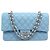 NUOVA BORSA A MANO CHANEL CLASSIQUE TIMELESS 11.12 PELLE CAVIAR AZZURRO CIELO BAG